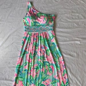 Lilly Pulitzer One Shoulder maxi dress with side slit